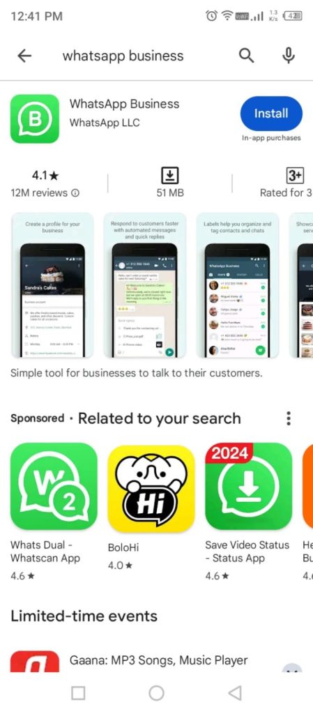 WhatsApp Business Installed