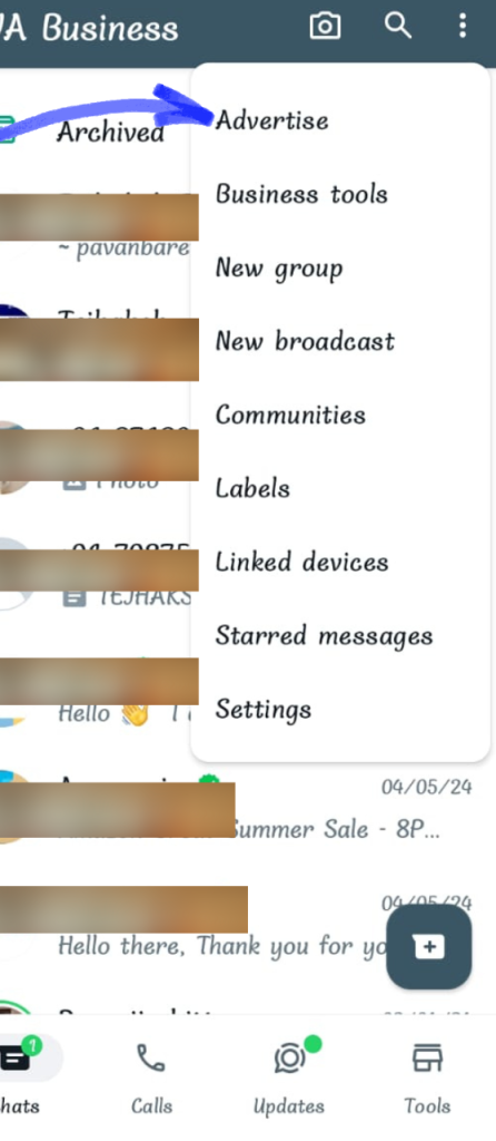 WhatsApp Business add run Process