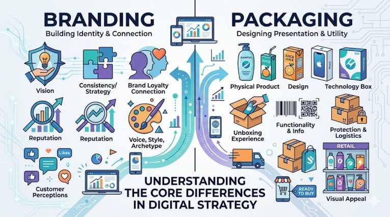Difference Between Branding and Packaging in Digital Marketing