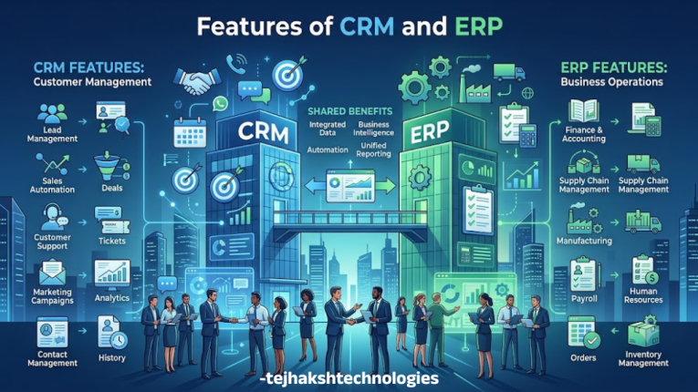 Key Features of CRM and ERP and more information